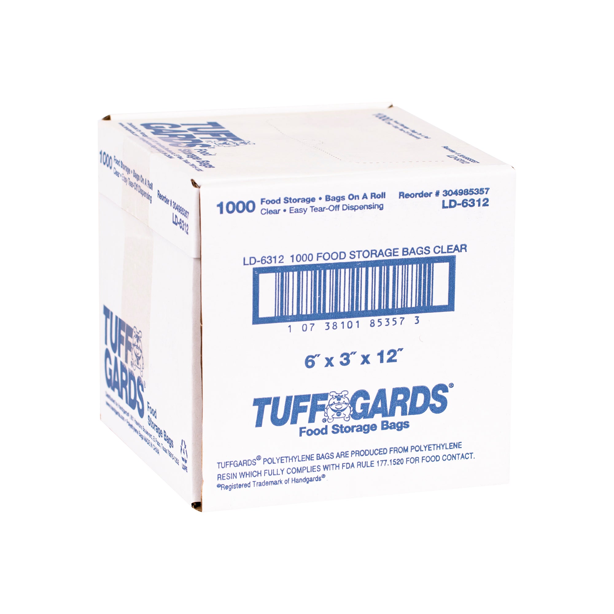 Tuffgards Six Inch Three Inch Two Inch Mil Low Density Roll Easy Tear Clear Food Stor 1000