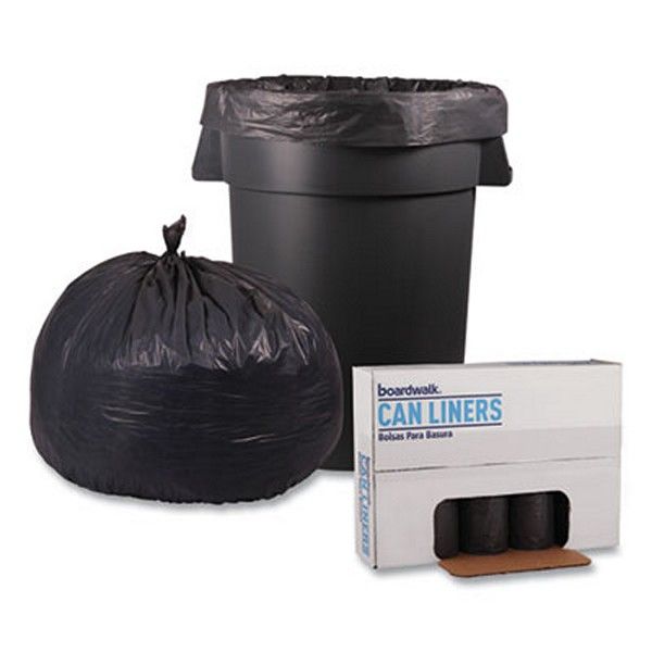 Boardwalk® Low-Density Waste Can Liners, 60 Gal, 1.1 Mil, 38" X 58", Gray, 100/carton