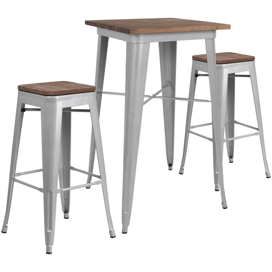 Flash Furniture, CH-WD-TBCH-3-GG, Restaurant Furniture Table & Chair Sets