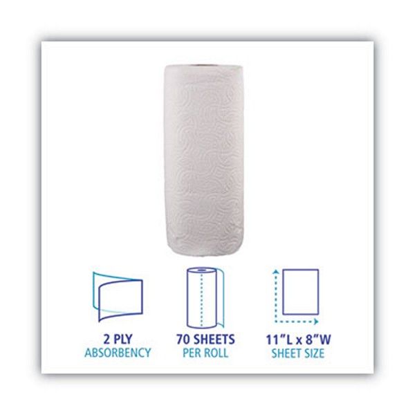 Boardwalk® Kitchen Roll Towel, 2-Ply, 11 X 8, White, 70/roll, 30 Rolls/carton