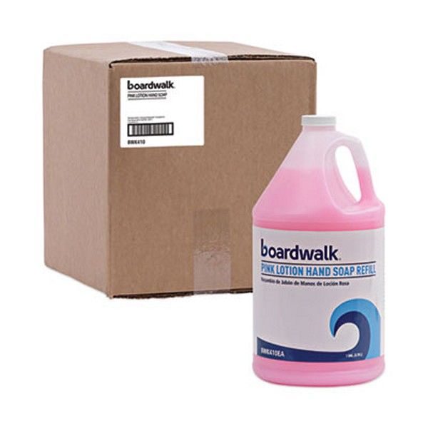 Boardwalk® Mild Cleansing Pink Lotion Soap, Cherry Scent, Liquid, 1 gal Bottle, 4/Carton