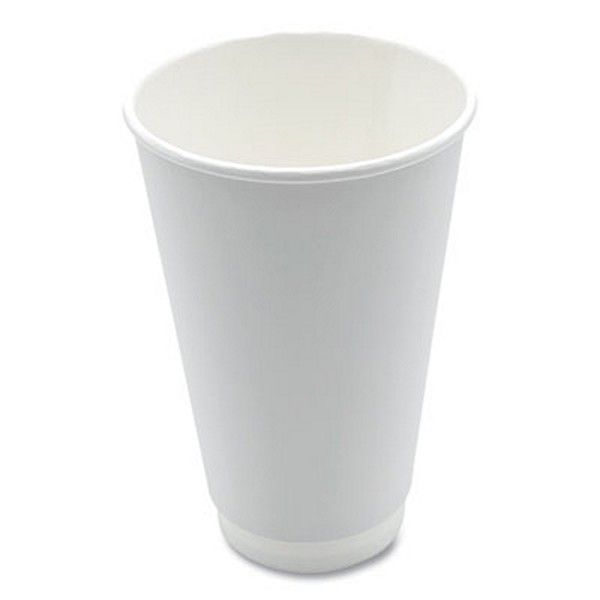 Boardwalk® Boardwalk Paper Hot Cups, Double-Walled, 16 oz, White, 25/Pack