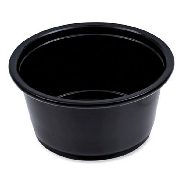 Boardwalk® Souffle/portion Cups, 2 Oz, Polypropylene, Black, 20 Cups/sleeve, 125 Sleeves/carton