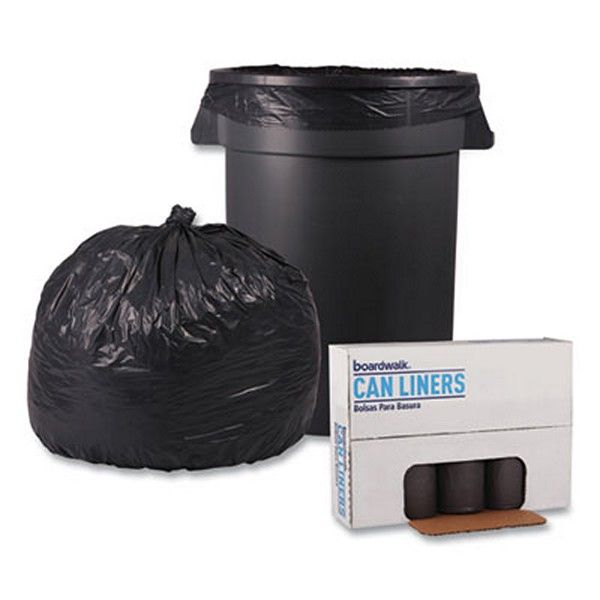 Boardwalk® Low-Density Waste Can Liners, 33 Gal, 1.1 Mil, 33" X 39", Gray, 100/carton