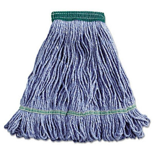 Boardwalk® Super Loop Wet Mop Head, Cotton/synthetic Fiber, 5" Headband, Medium Size, Blue