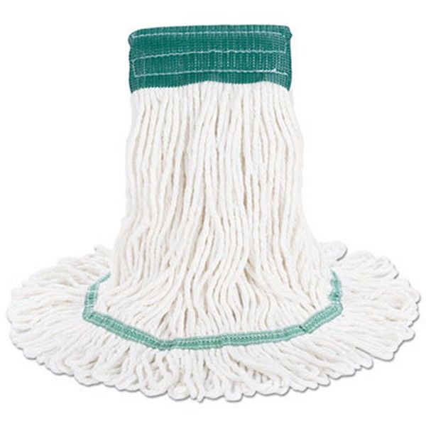 Boardwalk® Super Loop Wet Mop Head, Cotton/synthetic Fiber, 5" Headband, Medium Size, White, 12/carton