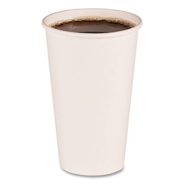 Boardwalk® Paper Hot Cups, 16 Oz, White, 20 Cups/sleeve, 50 Sleeves/carton