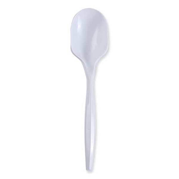 Boardwalk® Mediumweight Wrapped Polypropylene Cutlery, Soup Spoon, White, 1,000/carton