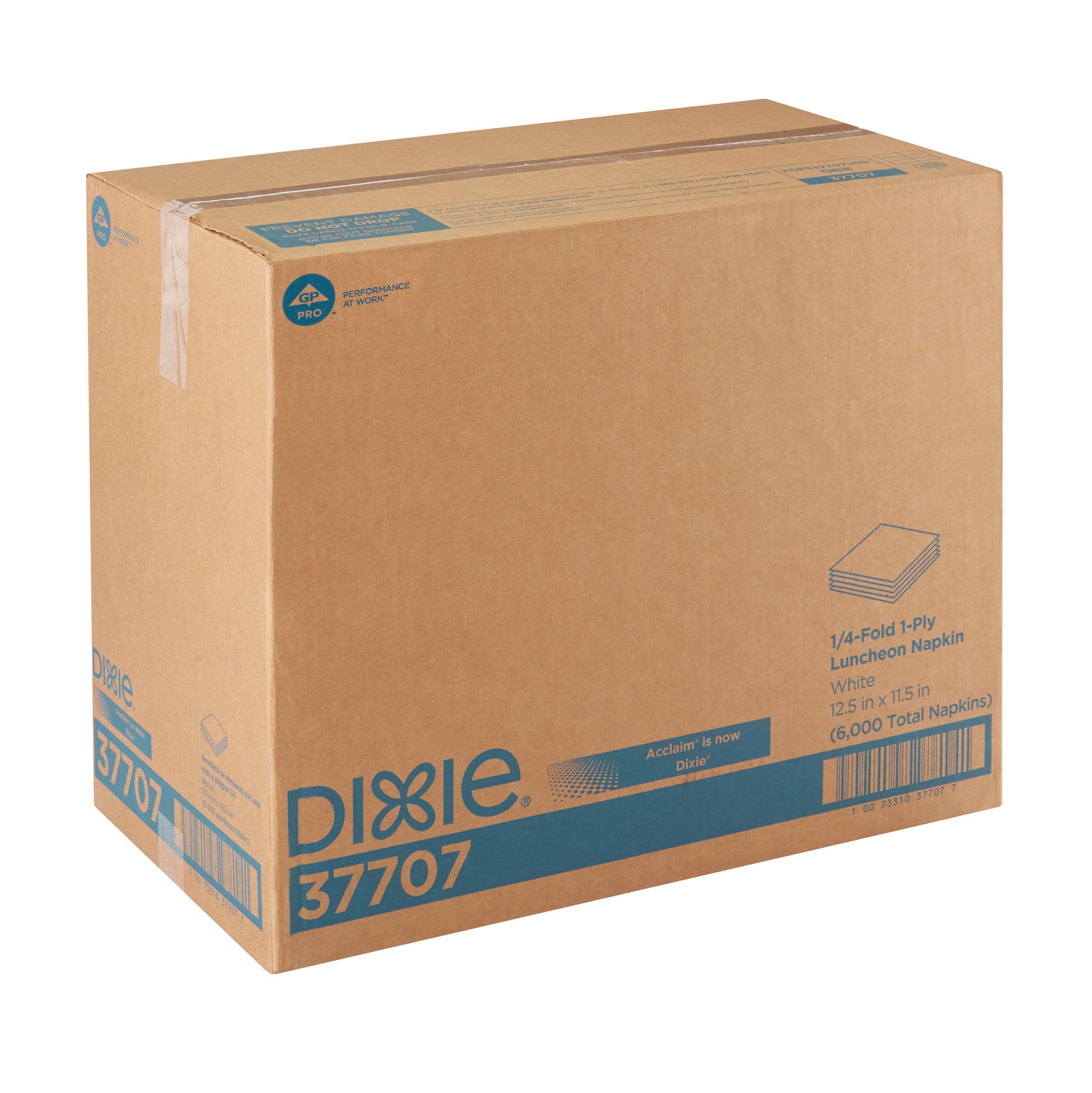 Dixie(R) 1/4-Fold 1-Ply Luncheon Napkin By Gp Pro (Georgia-Pacific)  12.5" X 11.5"  White 6 000 Nap