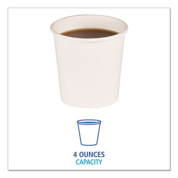 Boardwalk® Paper Hot Cups, 4 Oz, White, 20 Cups/sleeve, 50 Sleeves/carton