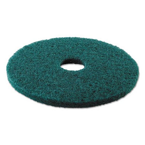 Boardwalk® Heavy-Duty Scrubbing Floor Pads, 13" Diameter, Green, 5/carton