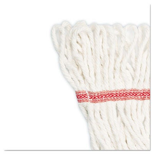 Boardwalk® Super Loop Wet Mop Head, Cotton/synthetic Fiber, 5" Headband, Large Size, White, 12/carton