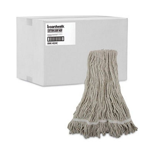 Boardwalk® Pro Loop Web/tailband Wet Mop Head, Cotton, 12/carton