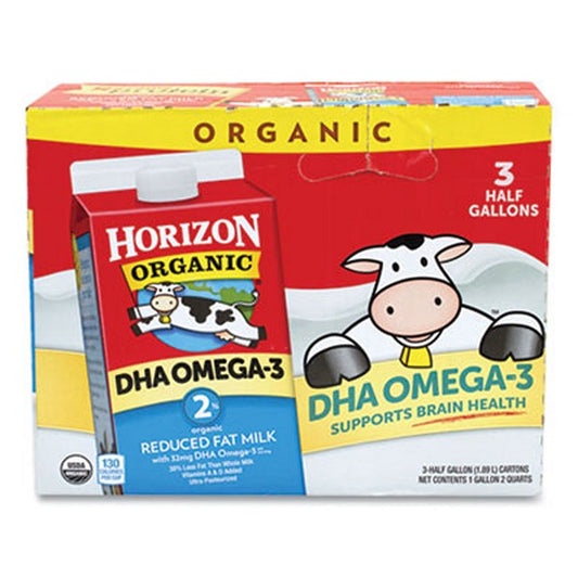 HorizonOrg Organic 2% Milk, 64 Carton, 3/carton