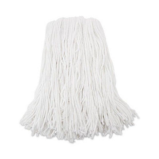 Boardwalk® Premium Cut-End Wet Mop Heads, Rayon, 16oz, White, 12/carton