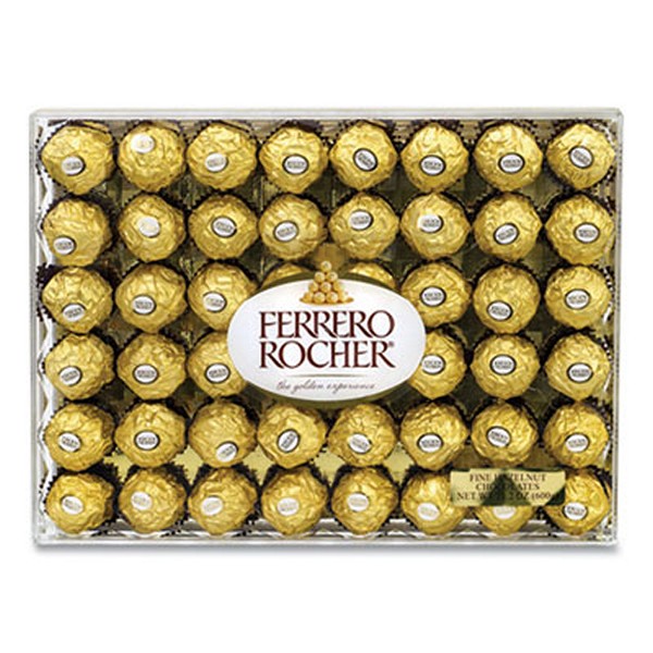 FERREROROC Hazelnut Chocolate Diamond Gift Box, 21.2 Oz, 48 Pieces