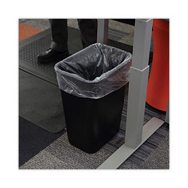 Boardwalk® Soft-Sided Wastebasket, 41 Qt, Plastic, Black