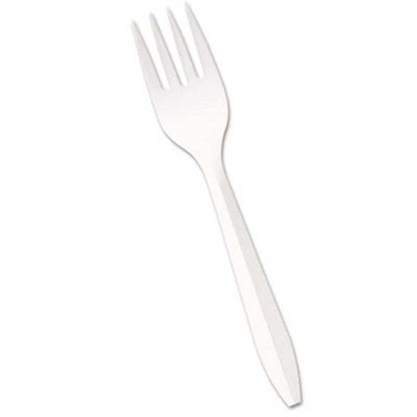 Boardwalk® Mediumweight Polypropylene Cutlery, Fork, White, 1000/carton