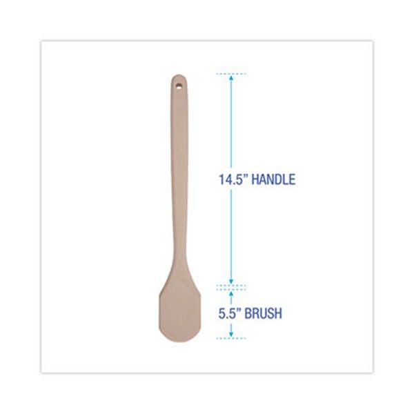 Boardwalk® Utility Brush, Cream Nylon Bristles, 5.5" Brush, 14.5" Tan Plastic Handle