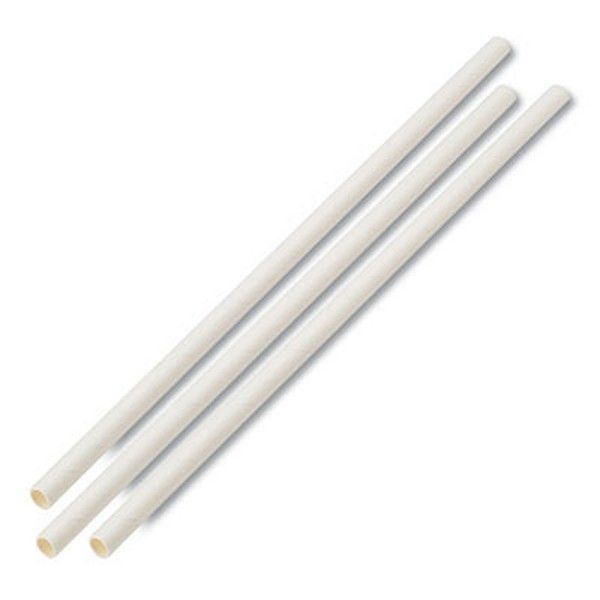 Boardwalk® Unwrapped Paper Straws, 7.75" X 0.25" White, 4,800 Straws/carton