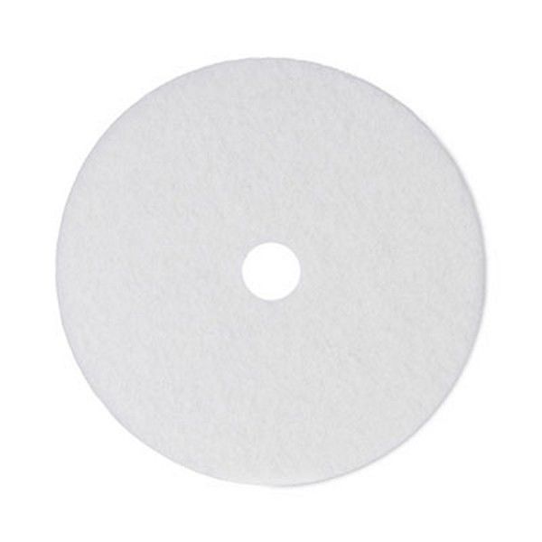 Boardwalk® Polishing Floor Pads, 21" Diameter, White, 5/carton