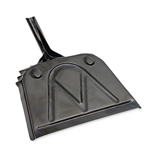 Boardwalk® Metal Dust Pan, 12 X 14, 2" Handle, 20-Gauge Steel, Black, 12/carton