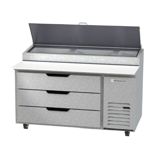 Beverage Air, DPD60HC-3, Refrigerated Counter, Pizza Prep Table