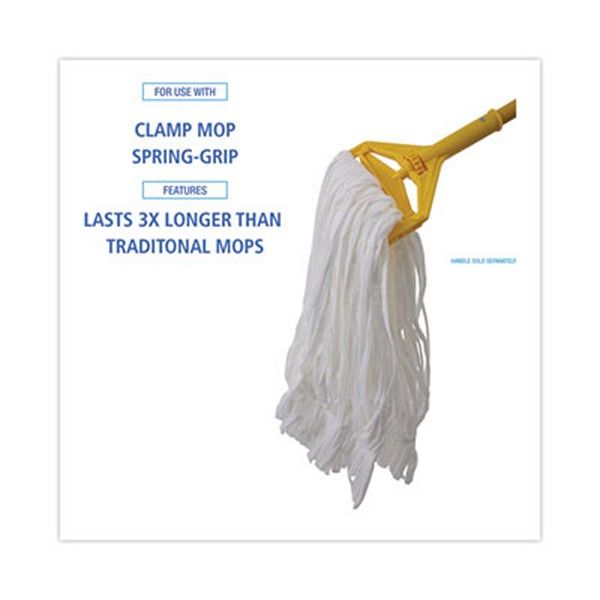 Boardwalk® Mop Head, Looped, Enviro Clean With Tailband, Large, White, 12/carton