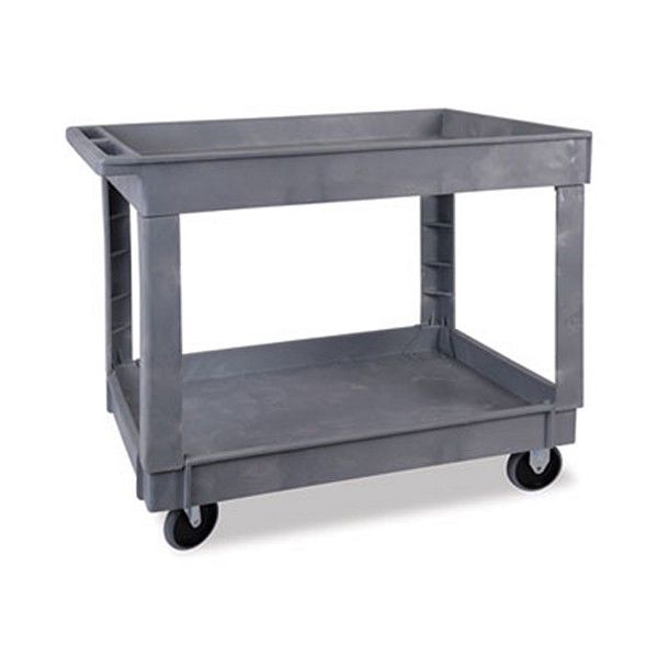 Boardwalk® Utility Cart, Two-Shelf, Plastic Resin, 24w X 40d, Gray