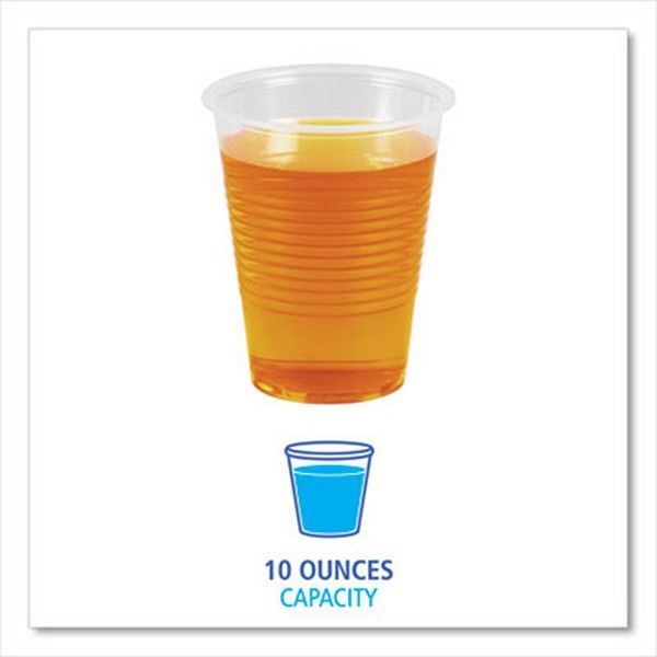 Boardwalk® Translucent Plastic Cold Cups, 10 oz, Polypropylene, 100 Cups/Sleeve, 10 Sleeves/Carton