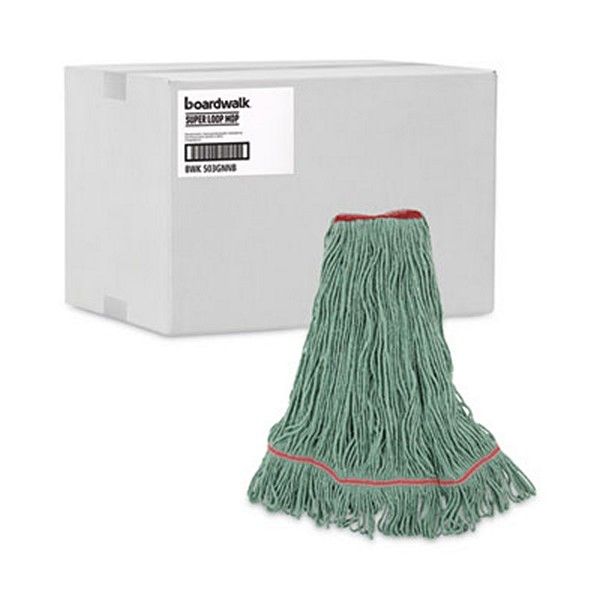 Boardwalk® Mop Head, Premium Standard Head, Cotton/rayon Fiber, Large, Green