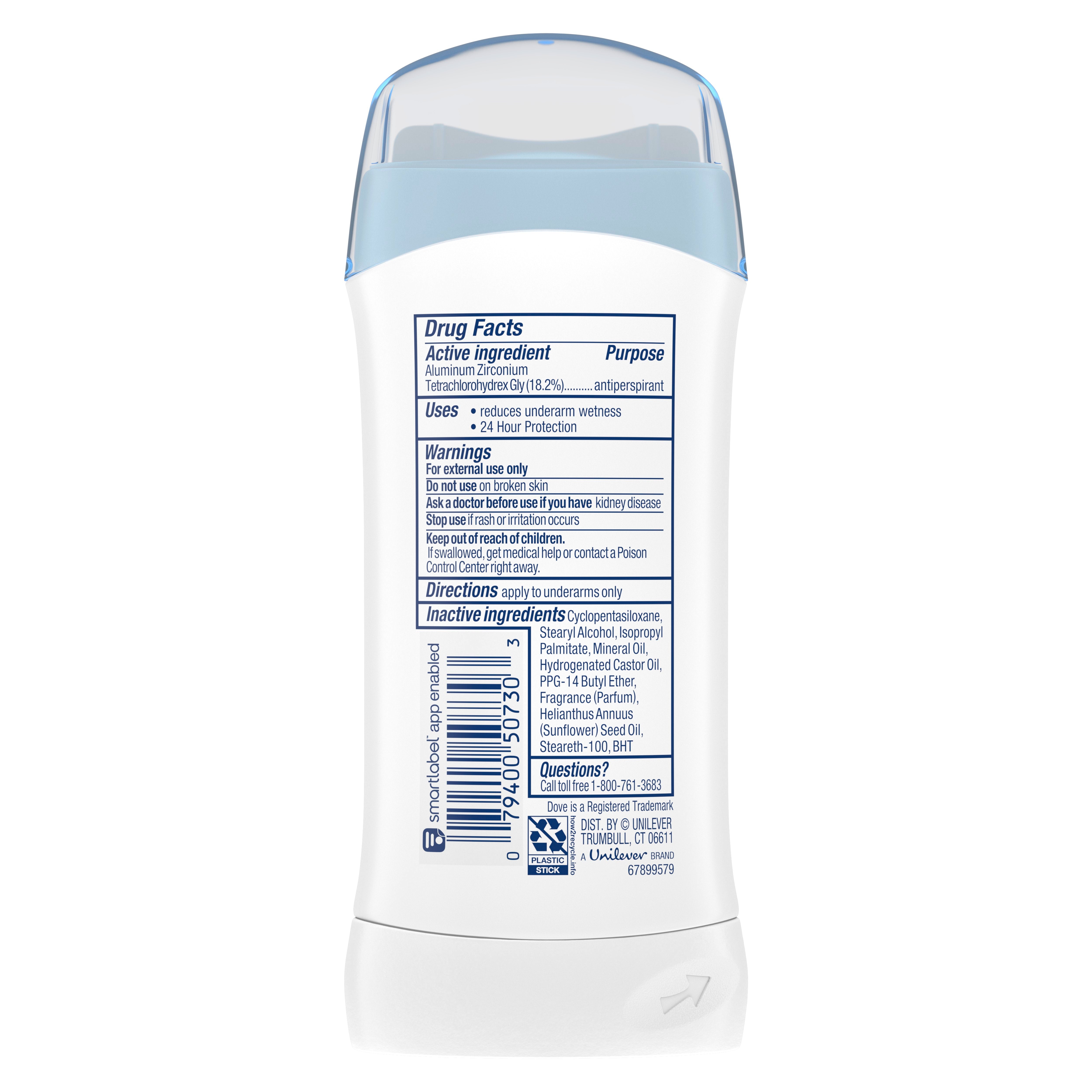 Dove Invisible Solid Original Clean 12 2.6 Oz