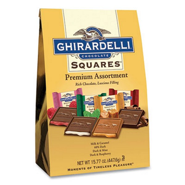 Ghiradelli Premuim Assorted Dark And Milk Chocolate Squares, 15.77 Bag