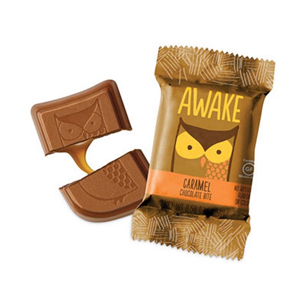 Awake Caffeinated Caramel Chocolate Bites, 0.58 Bars, 50 Bars/Box