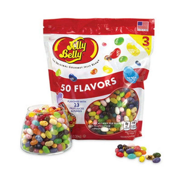 JellyBelly 50 Flavors Jelly Beans Assortment, 3 lb Standup Bag