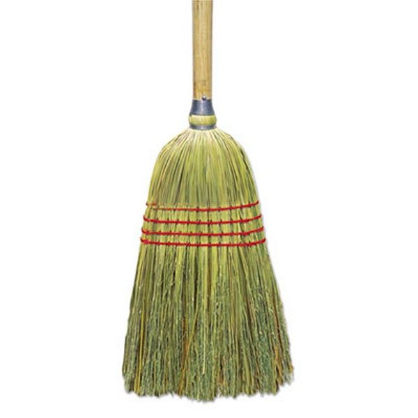 Boardwalk® Upright Corn/fiber Broom, Plastic Bristles, 56" Overall Length, Natural, 6/carton