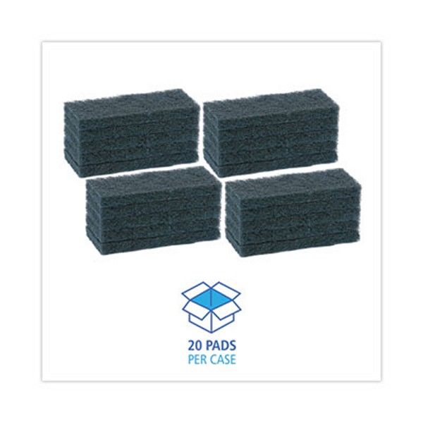 Boardwalk® Medium-Duty Scour Pad, 10 X 4.63, Blue, 20/carton