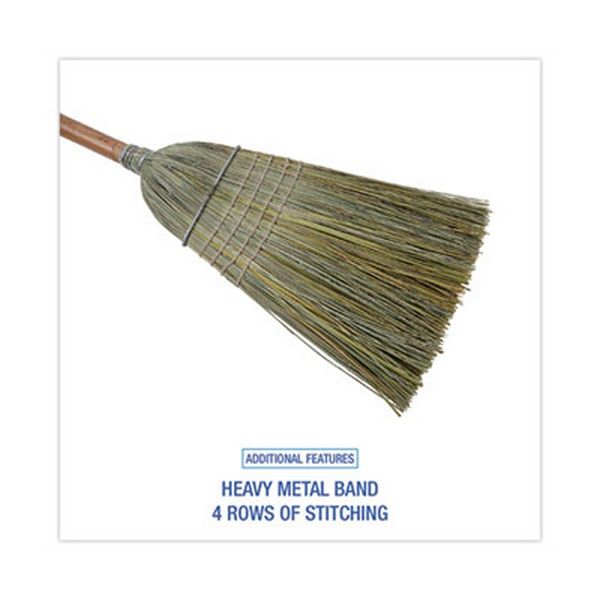 Boardwalk® Warehouse Broom, Yucca Corn Fiber Bristles, 56" Overalll Length, Natural, 12/carton