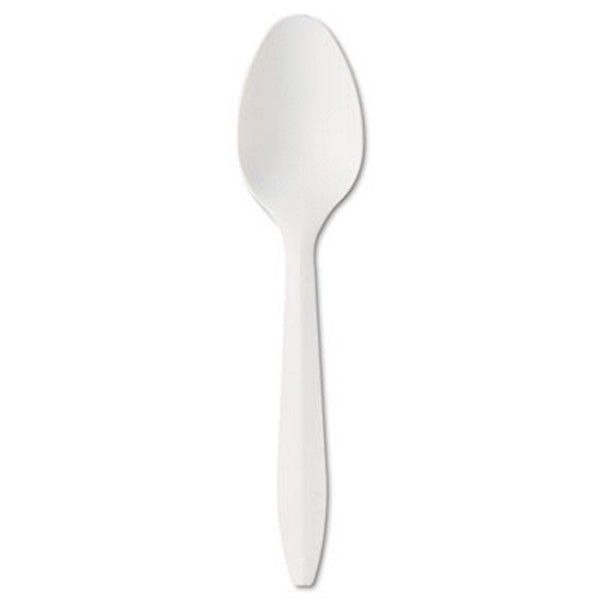 Boardwalk® Mediumweight Polypropylene Cutlery, Teaspoon, White, 1000/carton