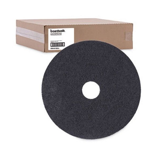 Boardwalk® Stripping Floor Pads, 18" Diameter, Black, 5/carton