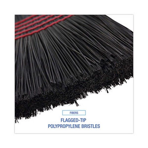 Boardwalk® Flagged Tip Poly Bristle Janitor Brooms, 10 X 58.5, Wood Handle, Natural/black, 12/carton