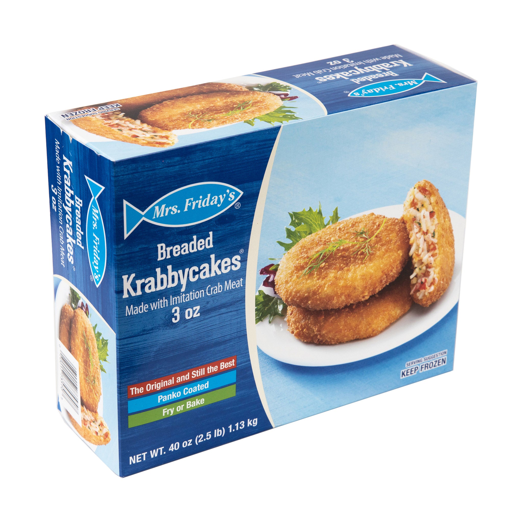 Mrs Friday's Or Krabbycake Printed 2.5 Pound Each - 6 Per Case