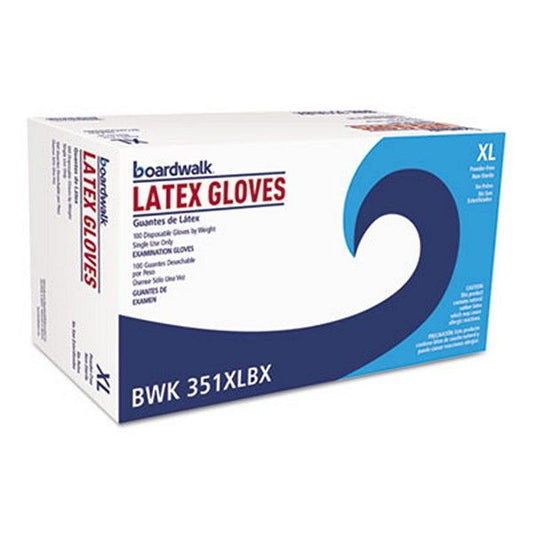 Boardwalk® Powder-Free Latex Exam Gloves, X-Large, Natural, 4 4/5 Mil, 1000/carton