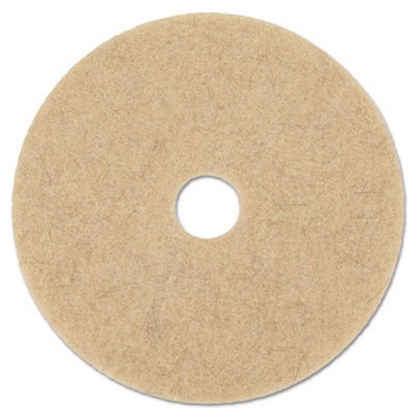 Boardwalk® Natural Hog Hair Burnishing Floor Pads, 17" Diameter, Tan, 5/carton