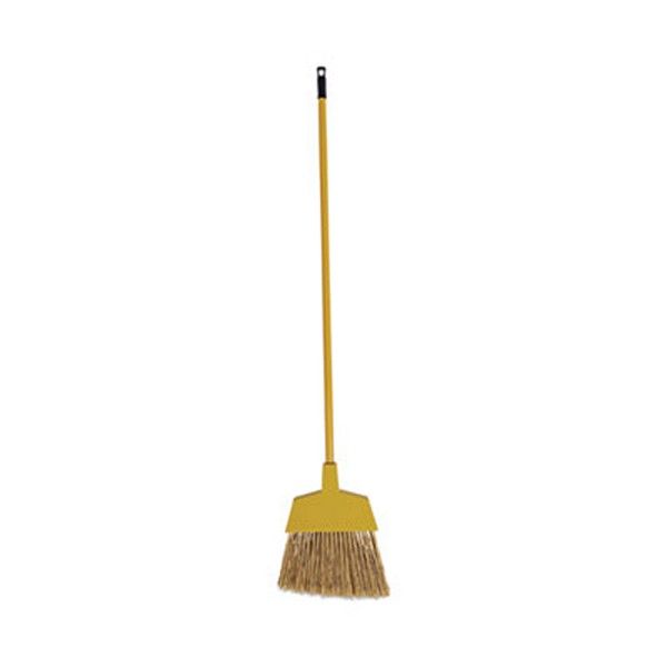 Boardwalk® Poly Bristle Angler Broom, 53" Handle, Yellow, 12/carton