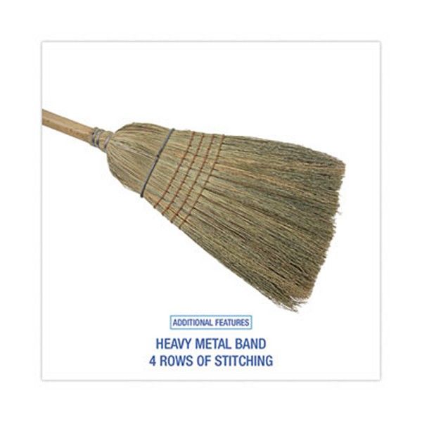 Boardwalk® Warehouse Broom, Corn Fiber Bristles, 56" Overall Length, Natural, 12/carton