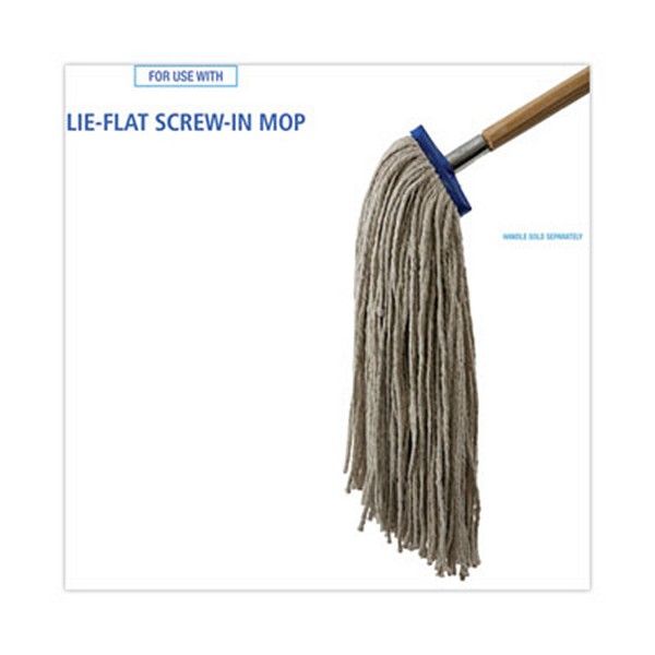 Boardwalk® Mop Head, Lie-Flat Head, Cotton Fiber, 24 oz., White, 12/Carton