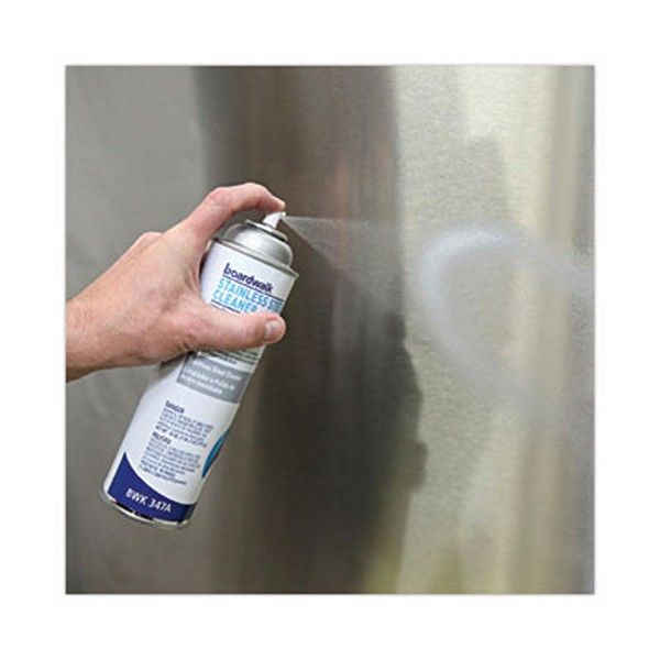 Boardwalk® Stainless Steel Cleaner And Polish, Lemon, 18 Oz Aerosol Spray