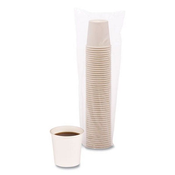 Boardwalk® Paper Hot Cups, 4 Oz, White, 20 Cups/sleeve, 50 Sleeves/carton