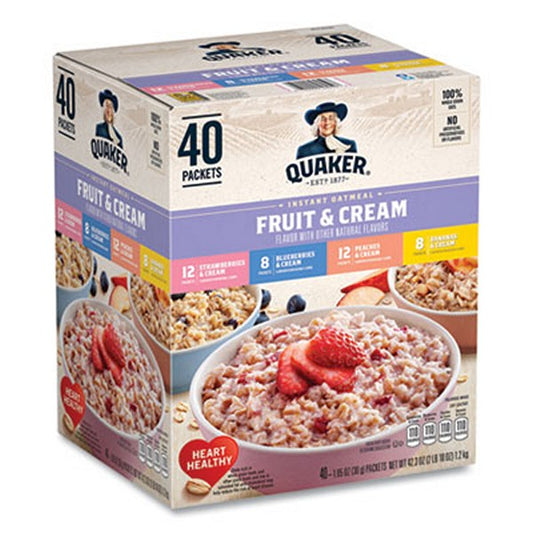 Quaker Instant Oatmeal, Assorted Varieties, 1.05 Packet, 40/box